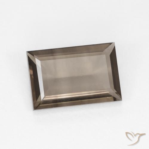 Quartzo Fumê Marrom claro Natural 1.43ct, baguete, VVS