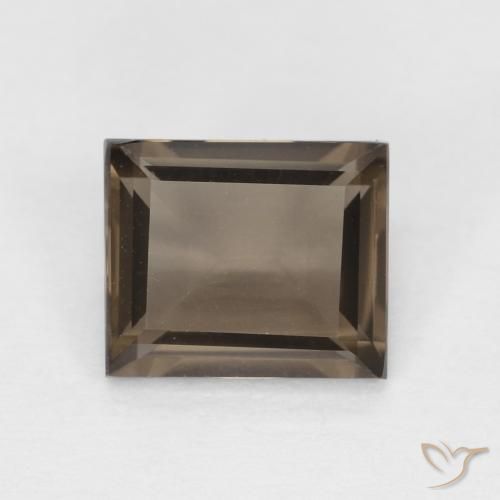 0.86ct Natural Medium Dark-Brown Quartzo Fumê, baguete, VVS