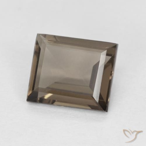 Quartzo Fumê Medium Dark-Brown Natural 0.86ct, baguete, VVS