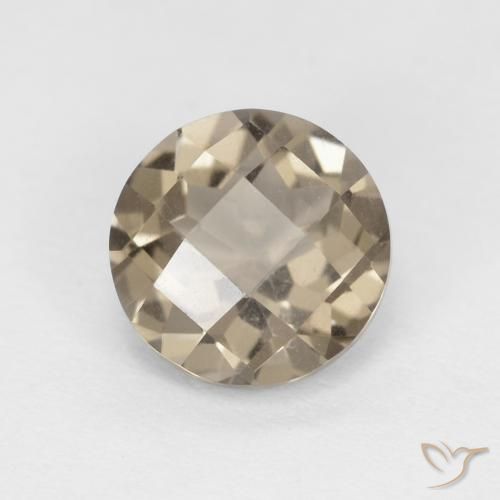 1.26ct Natural Café Marrom Claro Quartzo Fumê, Redondo, VVS