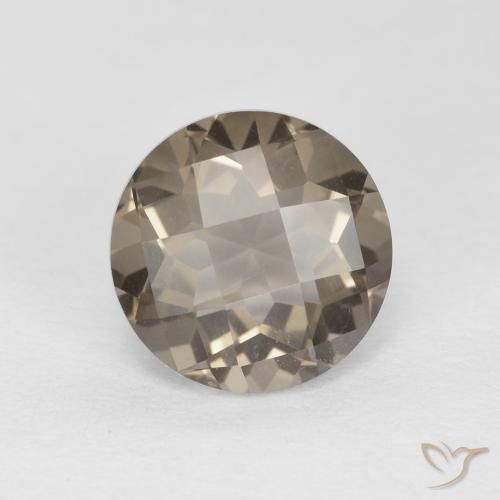 1.26ct Natural Marrom claro Quartzo Fumê, Redondo, VVS