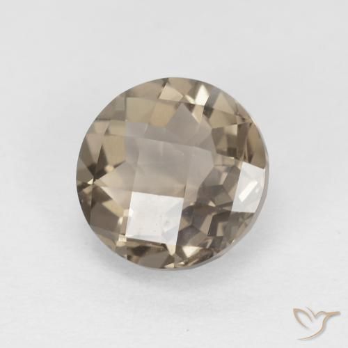 Quartzo Fumê Marrom claro Natural 1.26ct, Redondo, VVS