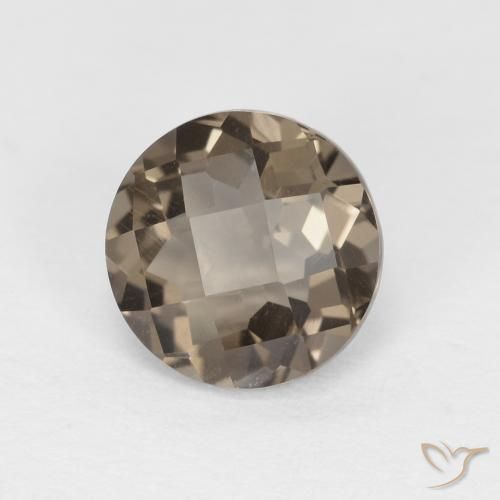 Quartzo Fumê Umber Brown Natural 1.27ct, Redondo, VVS