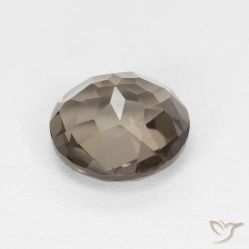 Quartzo Fumê Umber Brown Natural 1.27ct, Redondo, VVS