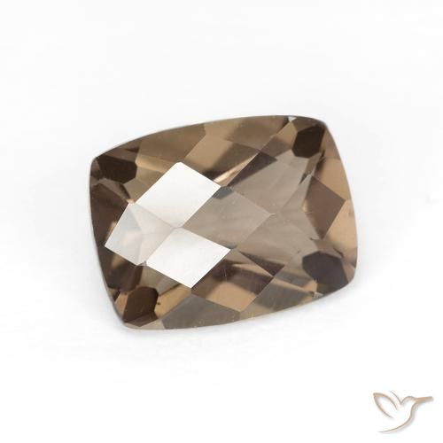 Quartzo Fumê Medium Light-Brown Natural 1.82ct, Almofada, VVS