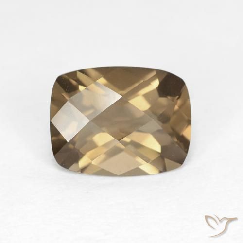 1.75ct Natural Marrom Quente Quartzo Fumê, Almofada, VVS