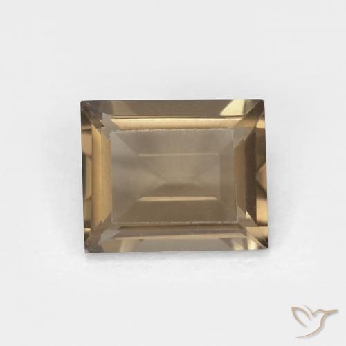 0.88ct Natural Medium Light-Brown Quartzo Fumê, baguete, VVS