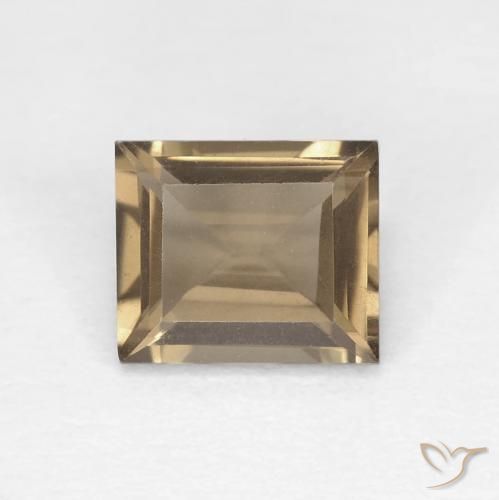 0.89ct Natural Moca claro Quartzo Fumê, baguete, VVS