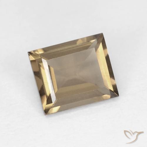Quartzo Fumê Moca claro Natural 0.89ct, baguete, VVS