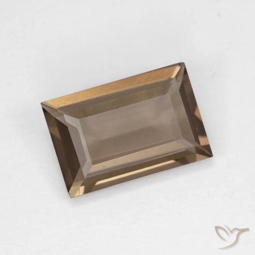 Quartzo Fumê Marrom claro Natural 1.36ct, baguete, VVS