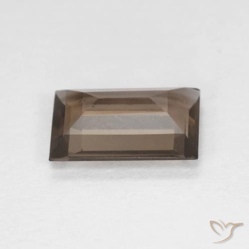 Quartzo Fumê Marrom claro Natural 1.36ct, baguete, VVS