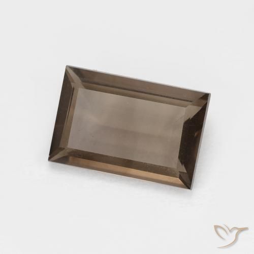 Quartzo Fumê Marrom Quente Natural 1.43ct, baguete, VVS