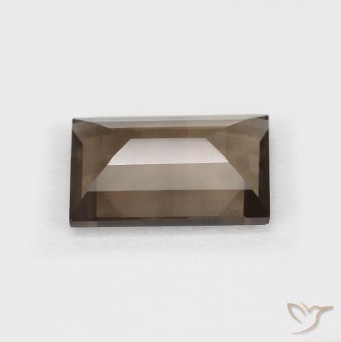 Quartzo Fumê Marrom Quente Natural 1.43ct, baguete, VVS