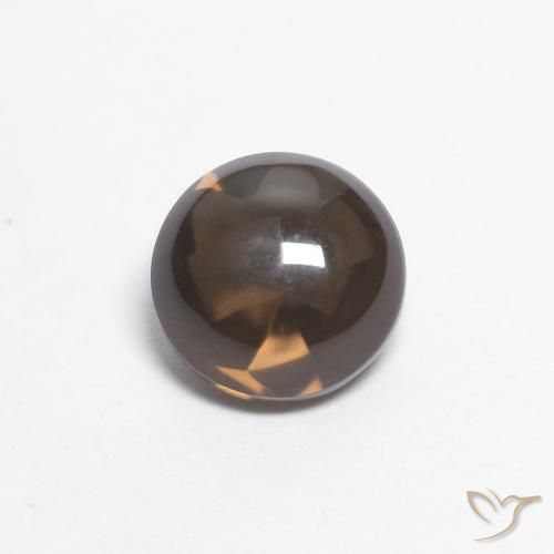 0.88ct Natural Marrom escuro Quartzo Fumê, Redondo, Transparente