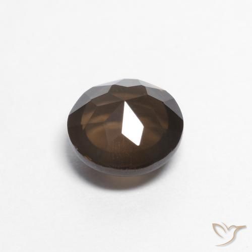 Quartzo Fumê Marrom escuro Natural 0.88ct, Redondo, Transparente