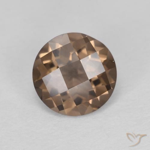 1.19ct Natural Marrom claro Quartzo Fumê, Redondo, VVS