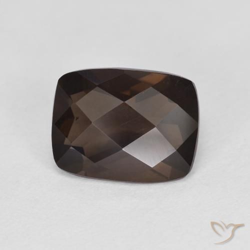 1.97ct Natural Marrom escuro Quartzo Fumê, Almofada, VS