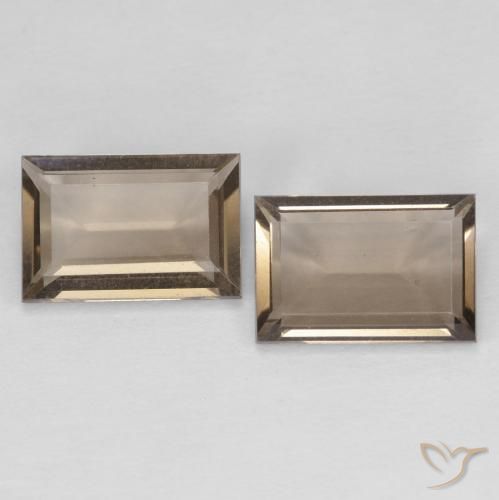 Pedras preciosas de Quartzo Fumê Marrom Quente natural de 2.82 ct, baguete, VVS