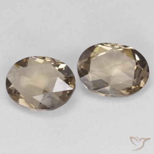 Pedras preciosas de Quartzo Fumê madeira marrom natural de 2.25 ct, oval, VVS