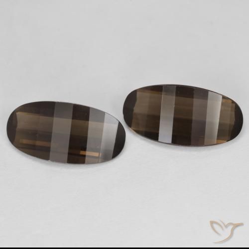Pedras preciosas de Quartzo Fumê Hickory Brown natural de 4.94 ct, oval, VVS