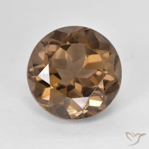 5.06ct Natural Marrom Quente Quartzo Fumê, Redondo, VVS-VS
