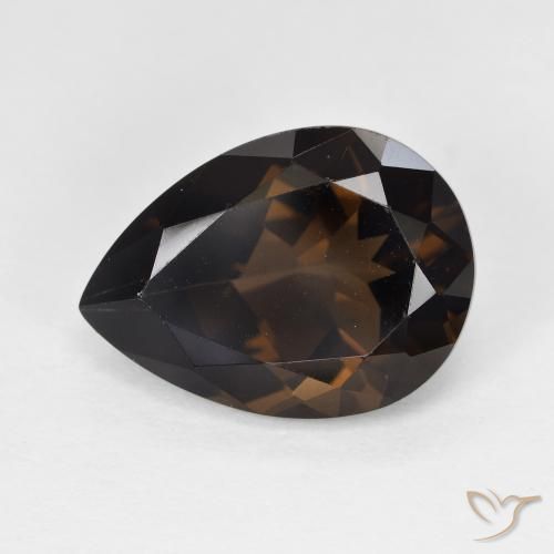 5.84ct Natural Castanho médio Quartzo Fumê, Formato de pêra, VVS-VS