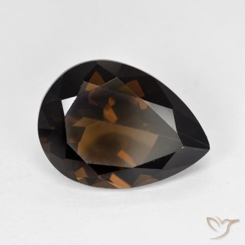 Quartzo Fumê Castanho médio Natural 5.84ct, Formato de pêra, VVS-VS