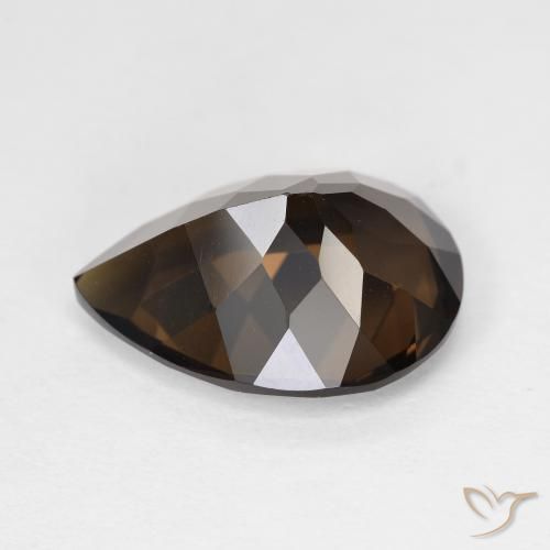 Quartzo Fumê Castanho médio Natural 5.84ct, Formato de pêra, VVS-VS