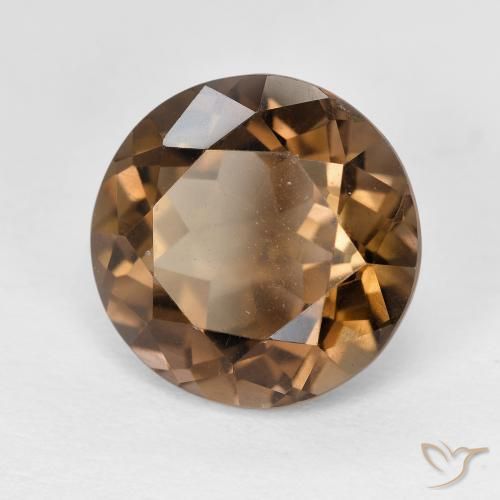 Quartzo Fumê Marrom claro Natural 5.58ct, Redondo, VVS-VS