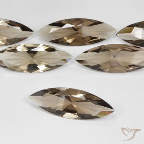 Quartzo Fumê Castanho médio Natural 6.14ct, Marquesa, VVS