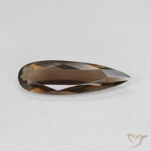 Quartzo Fumê Castanho médio Natural 1.61ct, Formato de pêra, VVS