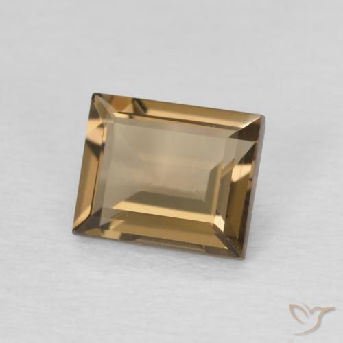 Quartzo Fumê Moca claro Natural 0.91ct, baguete, VVS
