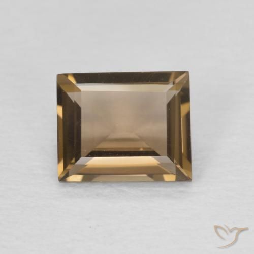 0.87ct Natural Medium Dark-Brown Quartzo Fumê, baguete, VVS