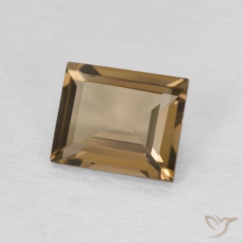 Quartzo Fumê Medium Dark-Brown Natural 0.87ct, baguete, VVS
