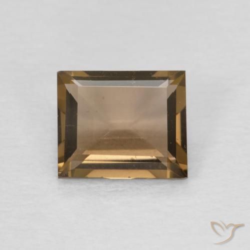 0.89ct Natural Marrom Quente Quartzo Fumê, baguete, VVS