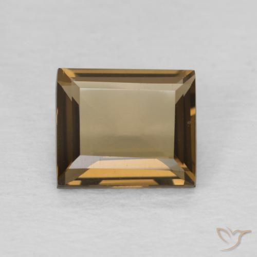0.85ct Natural Medium Dark-Brown Quartzo Fumê, baguete, VVS