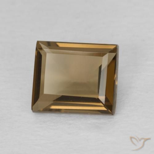 Quartzo Fumê Medium Dark-Brown Natural 0.85ct, baguete, VVS