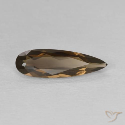 Quartzo Fumê Castanho médio Natural 1.67ct, Formato de pêra, VVS