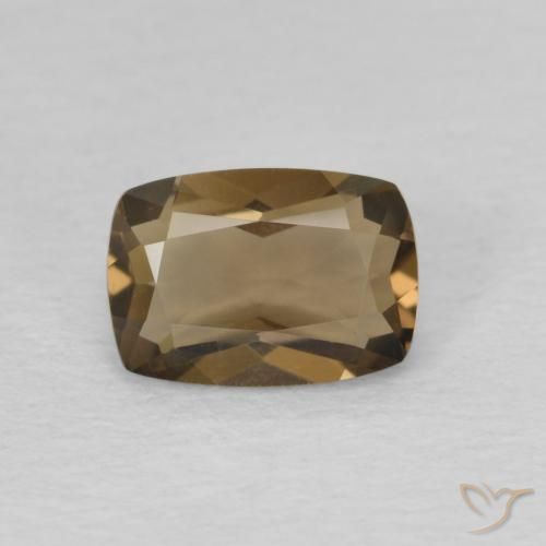 0.81ct Natural Medium Dark-Brown Quartzo Fumê, Almofada, VVS