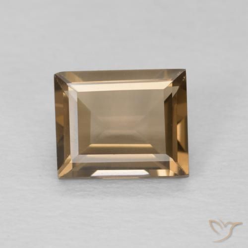 0.89ct Natural Marrom claro Quartzo Fumê, baguete, VVS