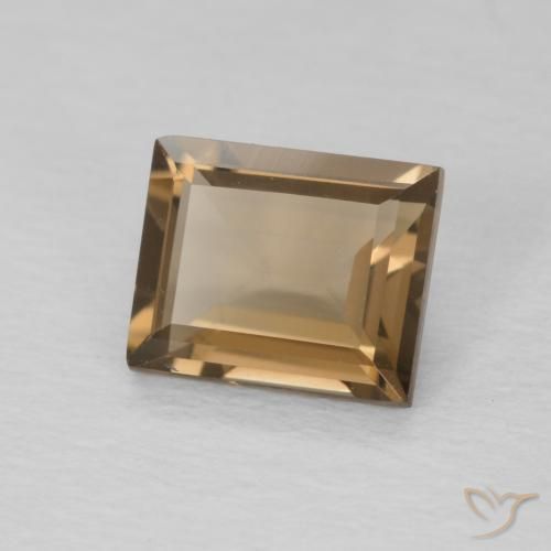 Quartzo Fumê Marrom claro Natural 0.89ct, baguete, VVS