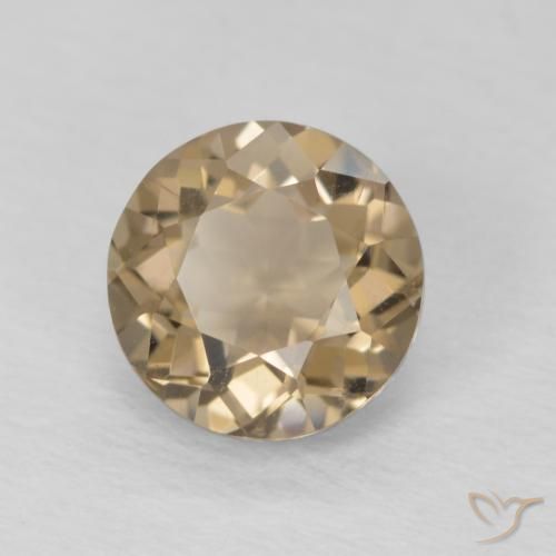 Quartzo Fumê madeira marrom Natural 1.21ct, Redondo, VVS