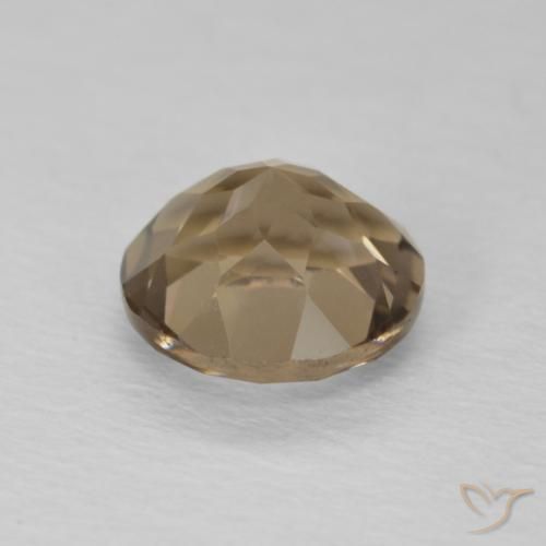 Quartzo Fumê madeira marrom Natural 1.21ct, Redondo, VVS
