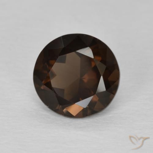 Quartzo Fumê Marrom escuro Natural 1.09ct, Redondo, VVS