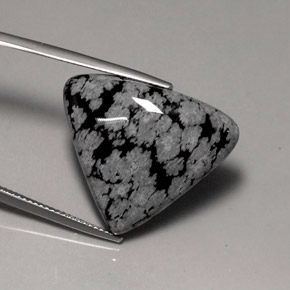 Obsidiana floco de neve multicolorido natural 17,24ct, trillion, opaco