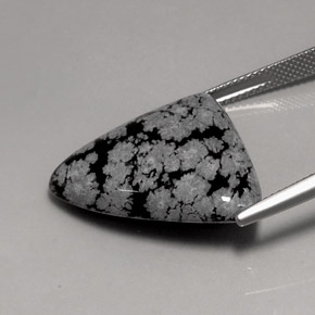 Obsidiana floco de neve multicolorido natural 17,24ct, trillion, opaco