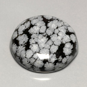 Obsidiana floco de neve multicolorido natural 44,13ct, corte redondo, opaco