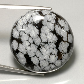 Obsidiana floco de neve multicolorido natural 44,13ct, corte redondo, opaco