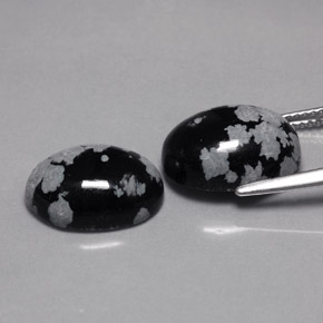 Pedras preciosas de obsidiana floco de neve multicolorido natural de  ct, corte oval, opaco