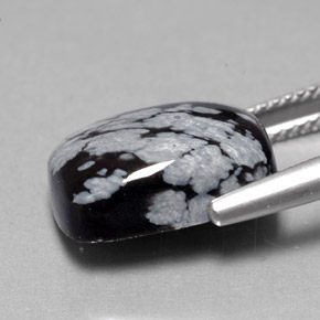 Obsidiana floco de neve multicolorido natural 7,06ct, almofada cortada, opaco